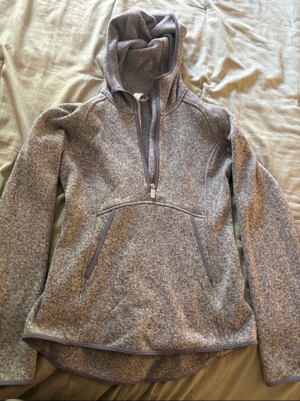 lululemon athletica Gray Heather Half-Zip Hoodie Pullover